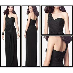 Thread One Shoulder Draped Maxi Dress 20 Formal Sheer Chiffon Mesh Goth Grunge